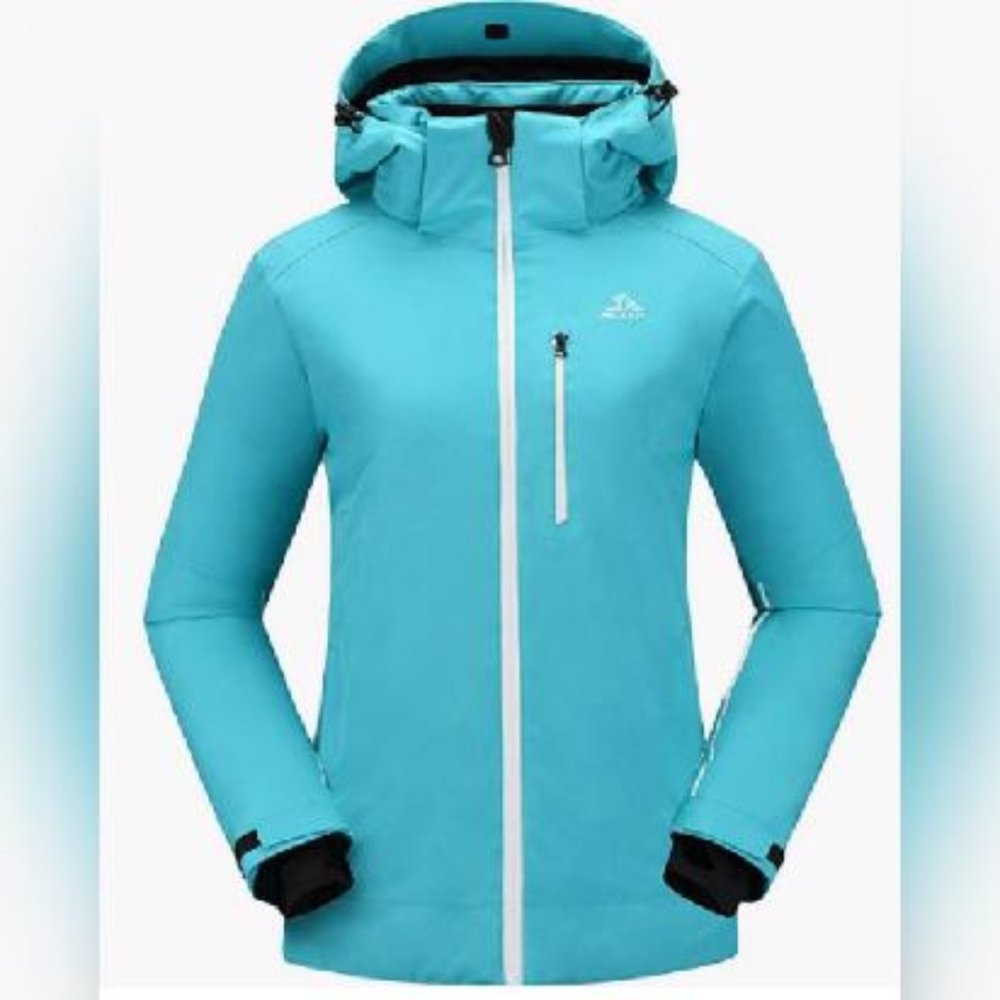 New Women's Ski Jacket Warm Snow Coat with Hood, XL (See Pic of Size Chart)